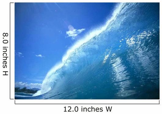 Large Glassy Wave With Sun Reflections, Blue Sky, Whitewash C1742 Wall Mural