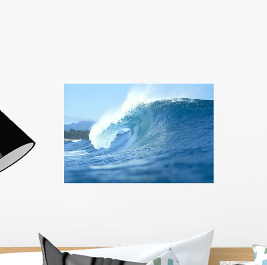 Side View Of Large Wave With Curl Wall Mural