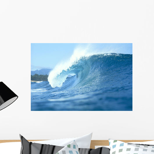 Side View Of Large Wave With Curl Wall Mural