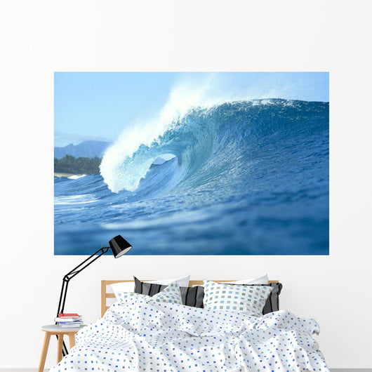 Side View Of Large Wave With Curl Wall Mural