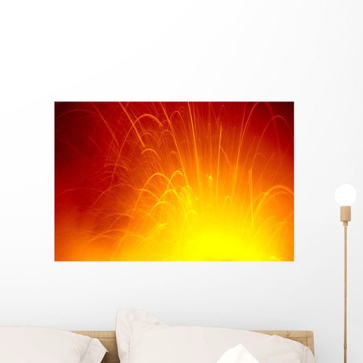 Red/Orange Lava Entering Ocean Exploding In Air C1636 Wall Mural