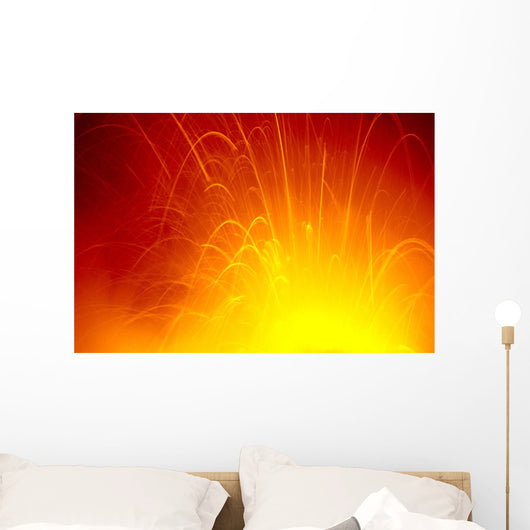 Red/Orange Lava Entering Ocean Exploding In Air C1636 Wall Mural