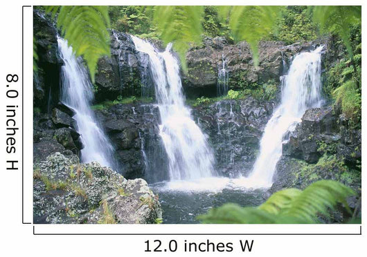 Three Waterfalls Feeds Into One Pool Wall Mural