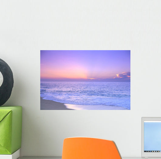 Lavender Sky With Hues Of Pink And Yellow, Shoreline Wall Mural