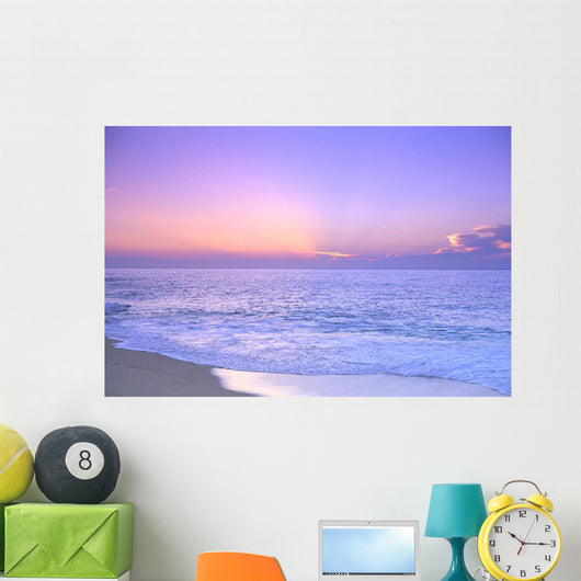 Lavender Sky With Hues Of Pink And Yellow, Shoreline Wall Mural