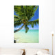 Beautiful View Of Clear Water, Palm Tree, Deep Blue Sky Wall Mural