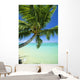 Beautiful View Of Clear Water, Palm Tree, Deep Blue Sky Wall Mural