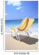Back View Of Yellow Beach Chair In Sand Wall Mural