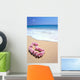Pink Lei In Sand, Gentle Shore Waters, White Foam, Blue Ocean C1735 Wall Mural