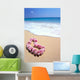 Pink Lei In Sand, Gentle Shore Waters, White Foam, Blue Ocean C1735 Wall Mural