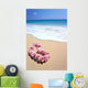 Pink Lei In Sand, Gentle Shore Waters, White Foam, Blue Ocean C1735 Wall Mural