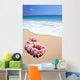 Pink Lei In Sand, Gentle Shore Waters, White Foam, Blue Ocean C1735 Wall Mural