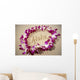 Close-Up Detail Of Purple Orchid Lei On Beach Aloha Written Wall Mural