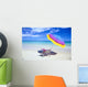 Beach Chair And Umbrella With Snorkel Gear Wall Mural