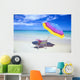 Beach Chair And Umbrella With Snorkel Gear Wall Mural
