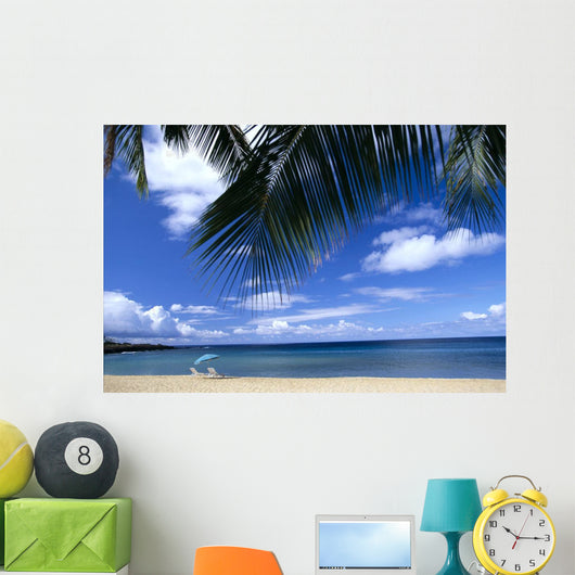 Beach Chairs And Umbrella C1589 Wall Mural