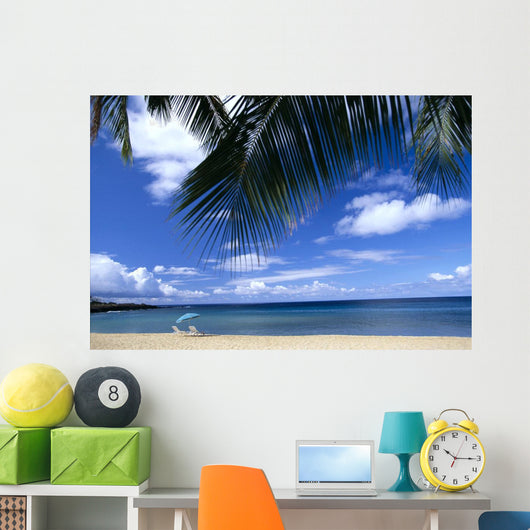 Beach Chairs And Umbrella C1589 Wall Mural