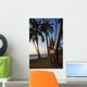Woman With Surfboard, Golden Palms Wall Mural