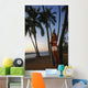 Woman With Surfboard, Golden Palms Wall Mural