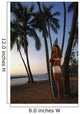 Woman With Surfboard, Golden Palms Wall Mural