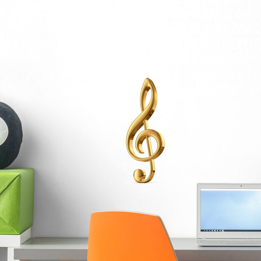 Golden Treble Clef Wall Decal