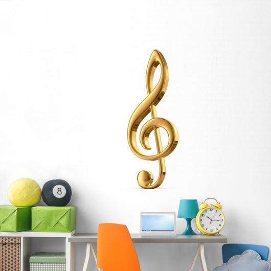 Golden Treble Clef Wall Decal