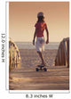 A Young Person Skateboarding With Bare Feet Wall Mural
