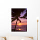 Couple In Distance On Beach Shoreline At Sunset Wall Mural