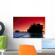 Indonesia, Bali, Tanah Lot Silhouetted By Dramatic Red Sunset Skies Wall Mural