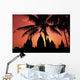 View Of Palm Trees And Buildings Silhouetted At Sunset Wall Mural