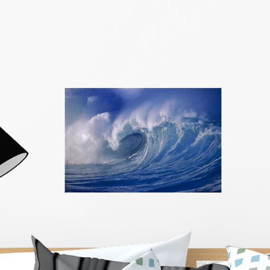 Powerful Winter Surf, Wave Crashing, Curling Close-Up Wall Mural