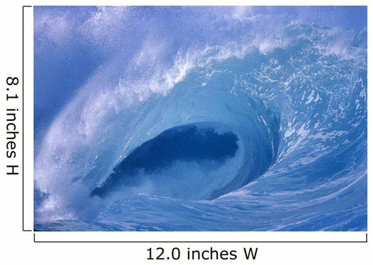 Side View Looking Through Curling Wave Powerful Winter Surf Wall Mural
