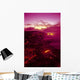 Kilauea Volcano Lava Flow At Dawn Glowing Pink Sky Smoky Wall Mural