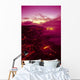 Kilauea Volcano Lava Flow At Dawn Glowing Pink Sky Smoky Wall Mural
