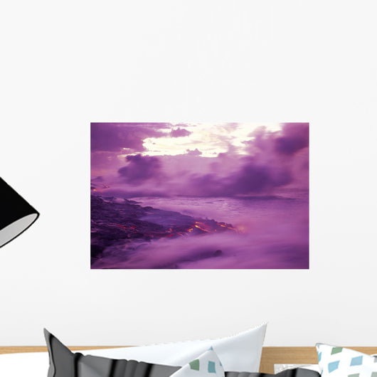 Purple Smoke Blurry Motion Kamoamoa Pahoehoe Wall Mural