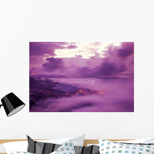 Purple Smoke Blurry Motion Kamoamoa Pahoehoe Wall Mural