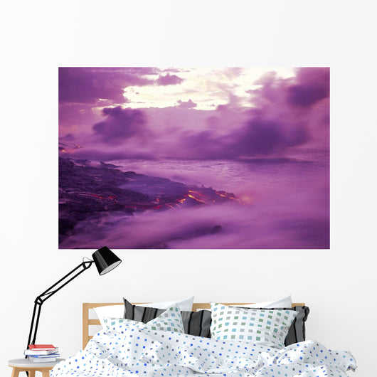 Purple Smoke Blurry Motion Kamoamoa Pahoehoe Wall Mural