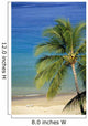 Tropical Beach With Palm Foreground, Beach Chair Distance Wall Mural
