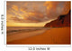Woman Walk Shoreline Footprints Puffy Clouds Wall Mural