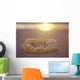 Sunset, Yellow Plumeria Lei Shoreline Beach Wall Mural