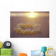 Sunset, Yellow Plumeria Lei Shoreline Beach Wall Mural