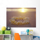 Sunset, Yellow Plumeria Lei Shoreline Beach Wall Mural