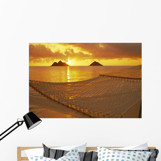 Mokulua Islands Distance Golden Light Wall Mural