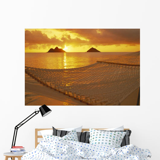 Mokulua Islands Distance Golden Light Wall Mural