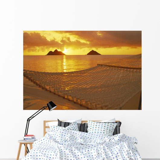 Mokulua Islands Distance Golden Light Wall Mural