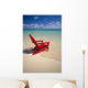 Red Beach Chair Along Shoreline, Turquoise Ocean, Calm Wall Mural