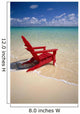 Red Beach Chair Along Shoreline, Turquoise Ocean, Calm Wall Mural