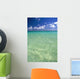 Calm Turquoise Ocean With Sandy Bottom Blue Sky And Clouds Wall Mural