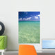 Calm Turquoise Ocean With Sandy Bottom Blue Sky And Clouds Wall Mural