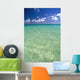 Calm Turquoise Ocean With Sandy Bottom Blue Sky And Clouds Wall Mural